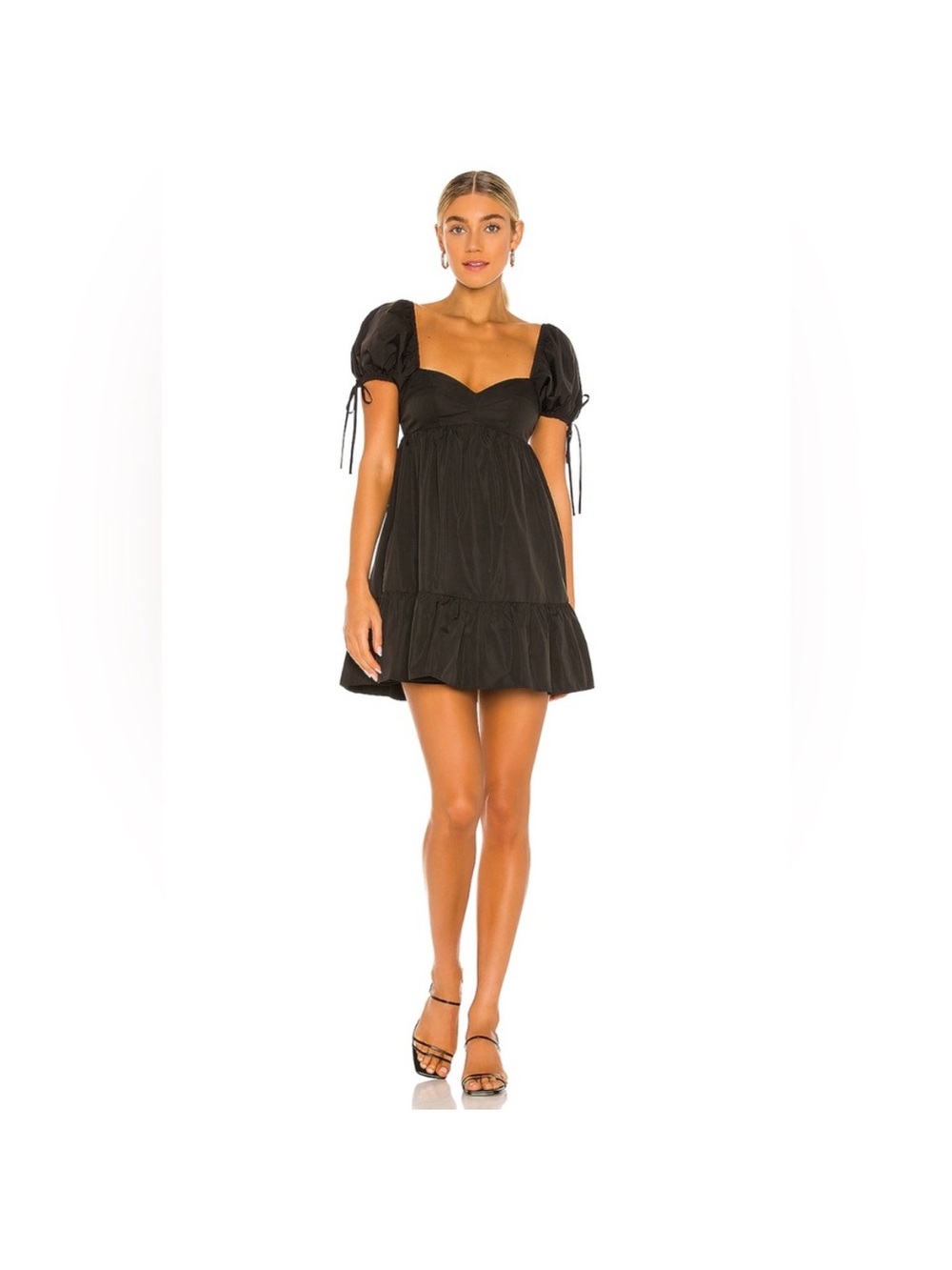Black Puff-Sleeve Sicily Mini Dress